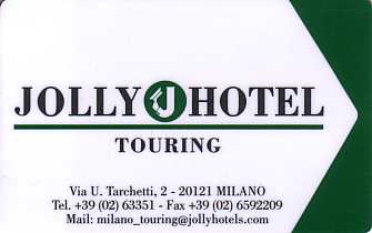 Hotel Keycard Jolly Hotels Milan Italy Front