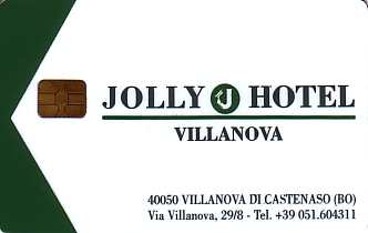 Hotel Keycard Jolly Hotels Villanova Italy Front
