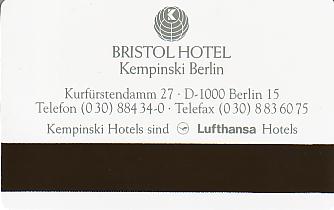 Hotel Keycard Kempinski Berlin Germany Back