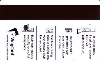 Hotel Keycard Le Meridien Limassol Cyprus Back