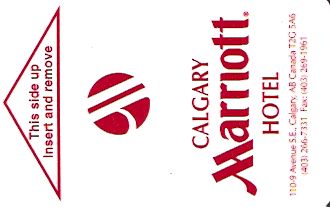 Hotel Keycard Marriott Calgary Canada Front