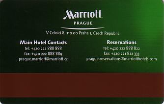 Hotel Keycard Marriott Prague Czech Republic Back