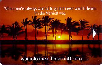 Hotel Keycard Marriott Waikoloa U.S.A. Front