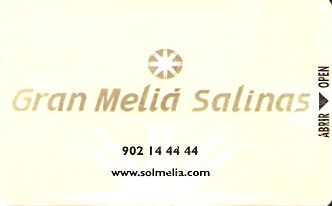Hotel Keycard Sol Melia Costa Teguise Spain Front