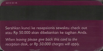 Hotel Keycard Mercure Generic Back