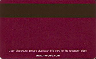 Hotel Keycard Mercure Generic Back