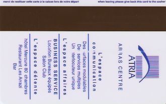 Hotel Keycard Mercure Arras France Back
