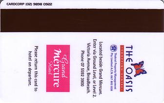 Hotel Keycard Mercure Broadbeach Australia Back