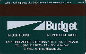 Hotel Keycard Mercure Budapest Hungary Back
