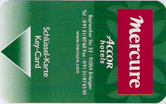 Hotel Keycard Mercure Erlangen Spain Front