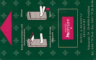Hotel Keycard Mercure Frankfurt Germany Front