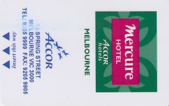 Hotel Keycard Mercure Melbourne Australia Front