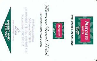 Hotel Keycard Mercure Melbourne Australia Front