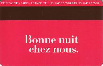 Hotel Keycard Mercure Paris France Back
