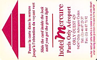 Hotel Keycard Mercure Paris France Front