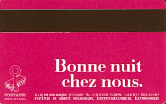 Hotel Keycard Mercure Paris France Back