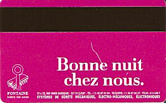 Hotel Keycard Mercure Perpignan France Back