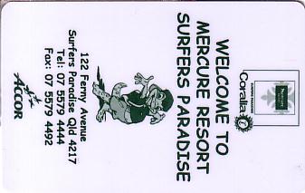 Hotel Keycard Mercure Surfers Paradise Australia Front
