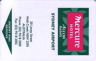 Hotel Keycard Mercure Sydney Australia Front