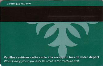 Hotel Keycard Mercure Sydney Australia Back