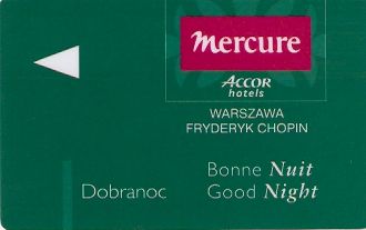 Hotel Keycard Mercure Warsaw Poland Front