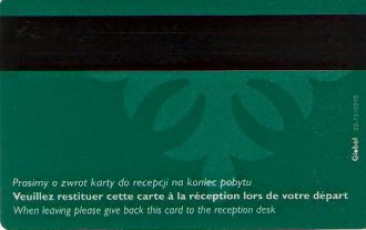 Hotel Keycard Mercure Warsaw Poland Back
