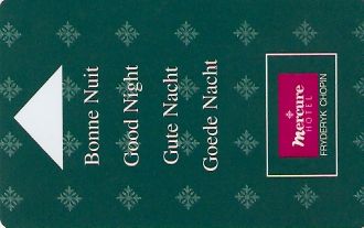 Hotel Keycard Mercure Warsaw Poland Front