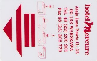 Hotel Keycard Mercure Warsaw Poland Front