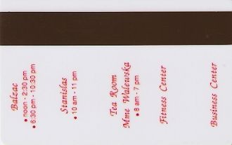 Hotel Keycard Mercure Warsaw Poland Back
