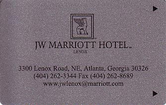 Hotel Keycard Marriott - JW Lenox U.S.A. Front