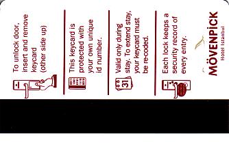 Hotel Keycard Movenpick Istanbul Turkey Back