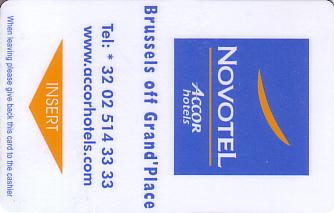 Hotel Keycard Novotel Brussels Belgium Front
