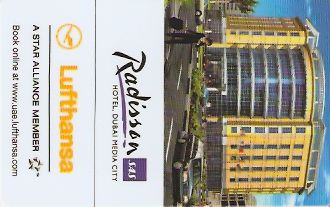 Hotel Keycard Radisson Dubai United Arab Emirates Front