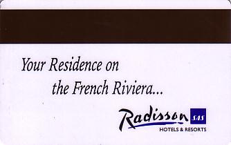 Hotel Keycard Radisson French Riviera France Back