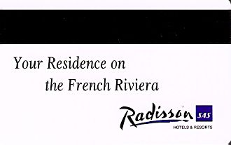 Hotel Keycard Radisson French Riviera France Back