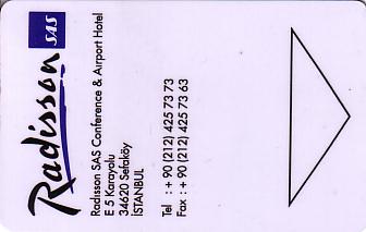 Hotel Keycard Radisson Istanbul Turkey Front