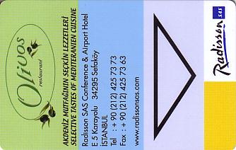 Hotel Keycard Radisson Istanbul Turkey Front