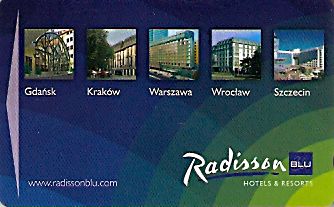 Hotel Keycard Radisson  Poland Front