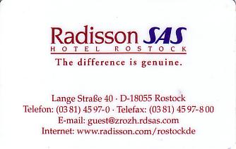 Hotel Keycard Radisson Rostock Germany Front
