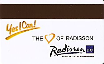 Hotel Keycard Radisson St Petersburg Russian Federation Back