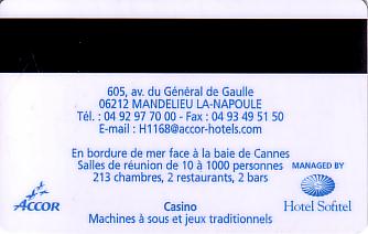 Hotel Keycard Sofitel Mandelieu La Napoule France Back