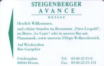 Hotel Keycard Steigenberger Dessau Germany Front