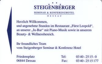Hotel Keycard Steigenberger Dessau Germany Front