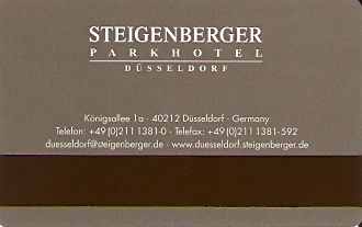 Hotel Keycard Steigenberger Duesseldorf Germany Back