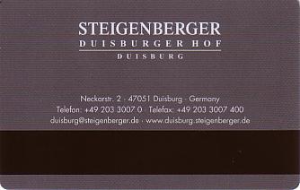 Hotel Keycard Steigenberger Duisburg Germany Back