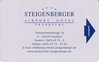 Hotel Keycard Steigenberger Frankfurt Germany Front