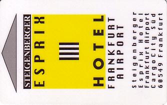 Hotel Keycard Steigenberger Frankfurt Germany Front