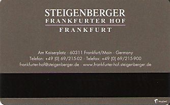 Hotel Keycard Steigenberger Frankfurt Germany Back