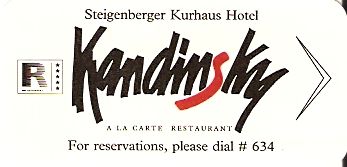 Hotel Keycard Steigenberger The Hague Netherlands Front