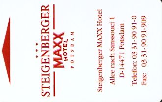 Hotel Keycard Steigenberger Potsdam Germany Front